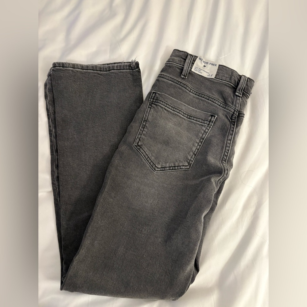 We The Free Womens Gray Slim Straight Jeans